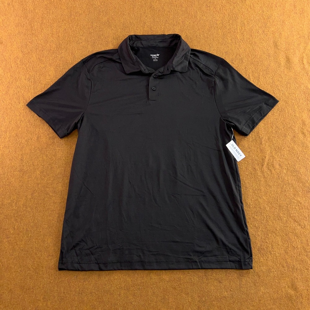 Old Navy Mens Medium Black Cloudmotion Go-Dry Cool Active Polo Shirt NWT